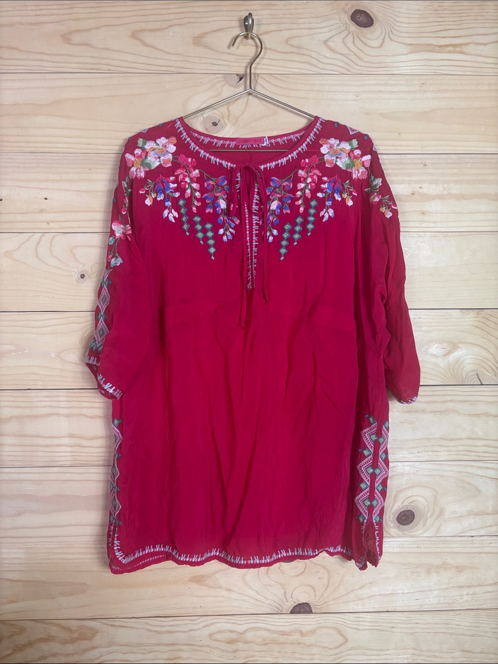 Johnny Was embroidered tunic blouse 1x